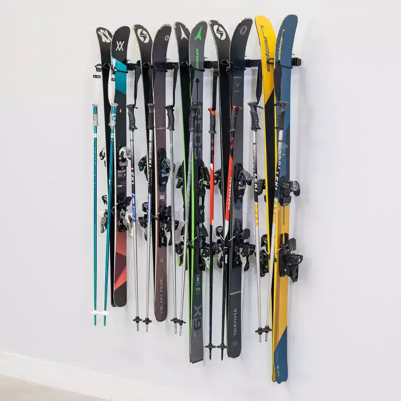 Teal Triangle Premium G-Ski | Adjustable Wall Storage System | Holds 5 Pairs of Skis