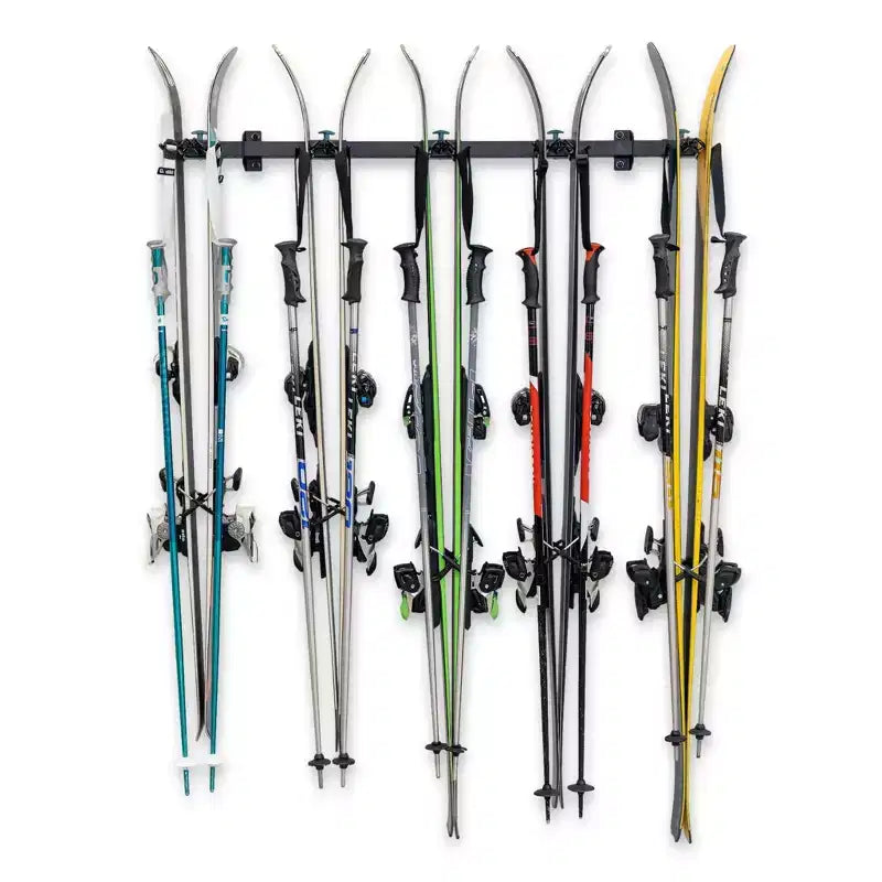 Teal Triangle Premium G-Ski | Adjustable Wall Storage System | Holds 5 Pairs of Skis