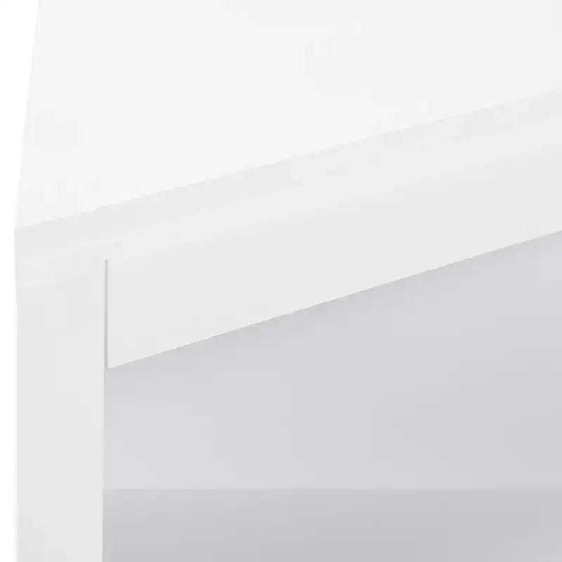 AndMakers White Wood 32.3 in.H Storage Corner Cabinet with Shelves and Storage