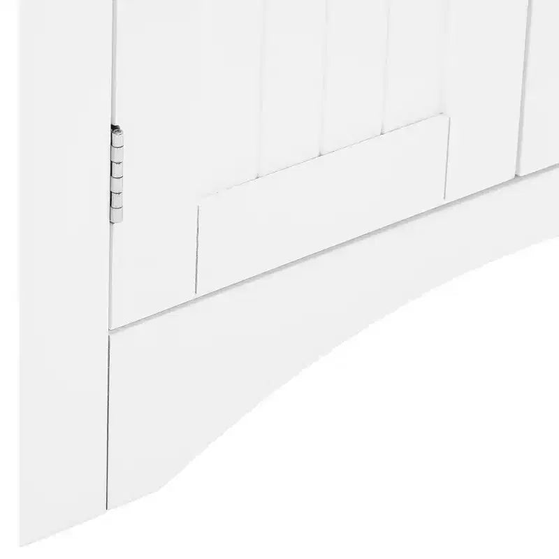 AndMakers White Wood 32.3 in.H Storage Corner Cabinet with Shelves and Storage