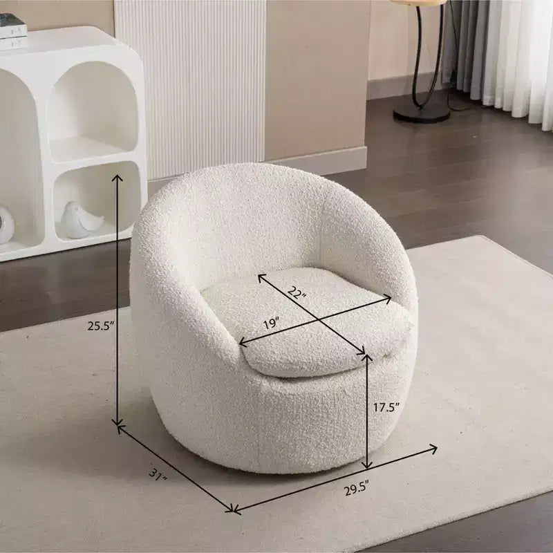 Roundhill Furniture Winnie Modern Barrel Chair, 360 Swivel