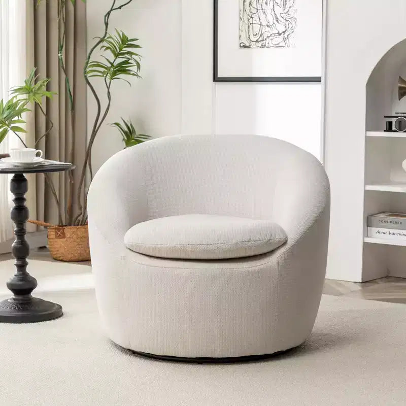 Roundhill Furniture Winnie Modern Barrel Chair, 360 Swivel