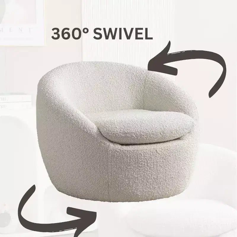 Roundhill Furniture Winnie Modern Barrel Chair, 360 Swivel