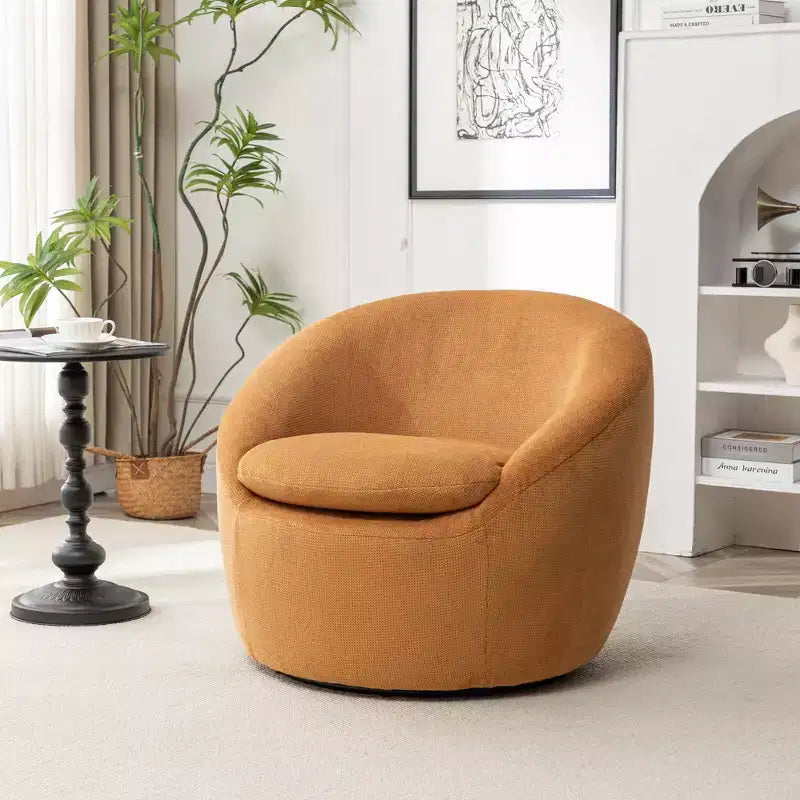 Roundhill Furniture Winnie Modern Barrel Chair, 360 Swivel