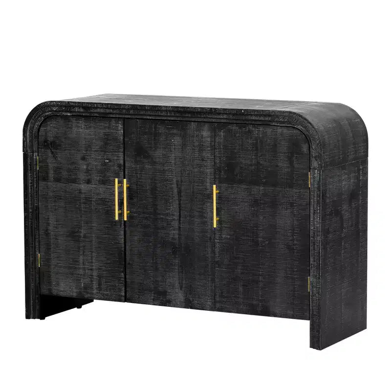 Whisen Retro Style Sideboard, Storage Cabinet, Versatile Cupboard Buffet with Gold Handles and Adjustable Shelves