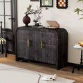 Whisen Retro Style Sideboard, Storage Cabinet, Versatile Cupboard Buffet with Gold Handles and Adjustable Shelves