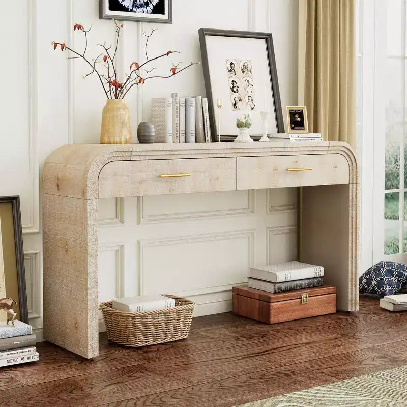 Whisen Retro Style Sideboard, Storage Cabinet, Versatile Cupboard Buffet with Gold Handles and Adjustable Shelves