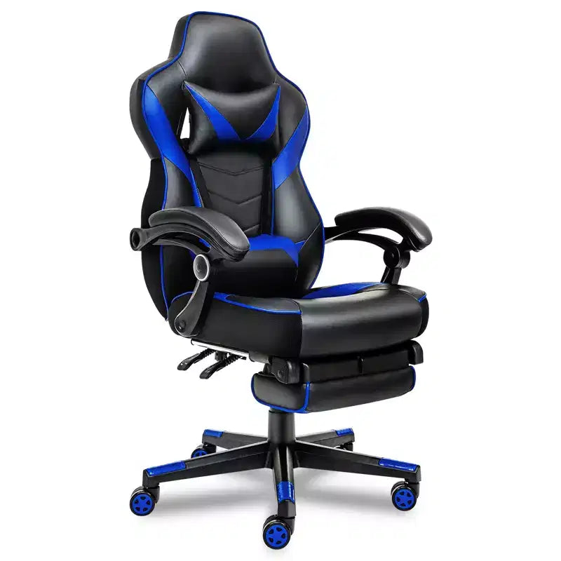 ELECWISH Gaming Chair with Footrest, Lumbar Support, Breathable Computer Chair with Pocket Spring Cushion, Chairs for Adults