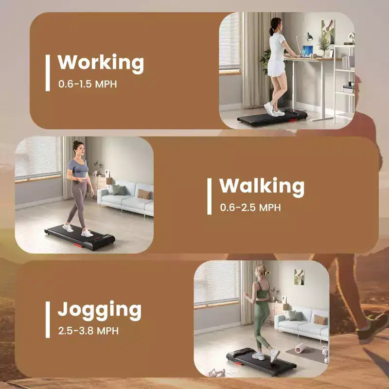 Costway Walking Pad 2.5HP Under Desk Treadmill with Remote Control APP-Enabled for Home