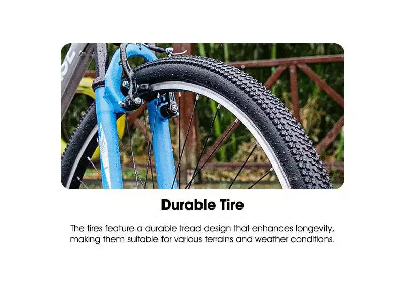 VTT BAMCBASE Agave, VTT Homme Femme 21 Vitesses, Cadre Acier Haute Résistance, Freins V-Brake, Vélo Semi-Rigide pour Adultes