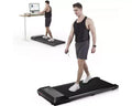 DeerRun Walking Pad 2 in 1 Under Desk Treadmill, 2.5HP Low Noise Walking Pad Running Jogging Machine with Remote Control for Home Office
