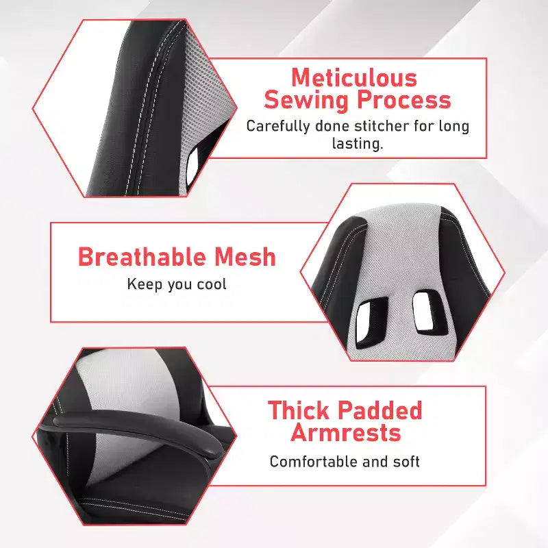 BestMassage Gaming Chair Office Chair with Lumbar Support Adjustable Height PU Leather Executive Chair for Women Men Adults