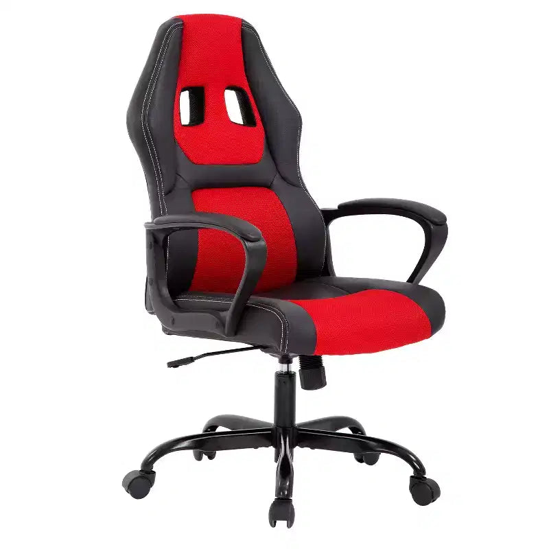BestMassage Gaming Chair Office Chair with Lumbar Support Adjustable Height PU Leather Executive Chair for Women Men Adults