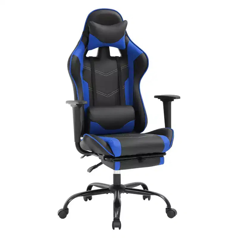 BestMassage Gaming Chair Computer Gamer Chair with Lumbar Support and Footrest Rolling Swivel Design Office Chair for Home Office and Gaming