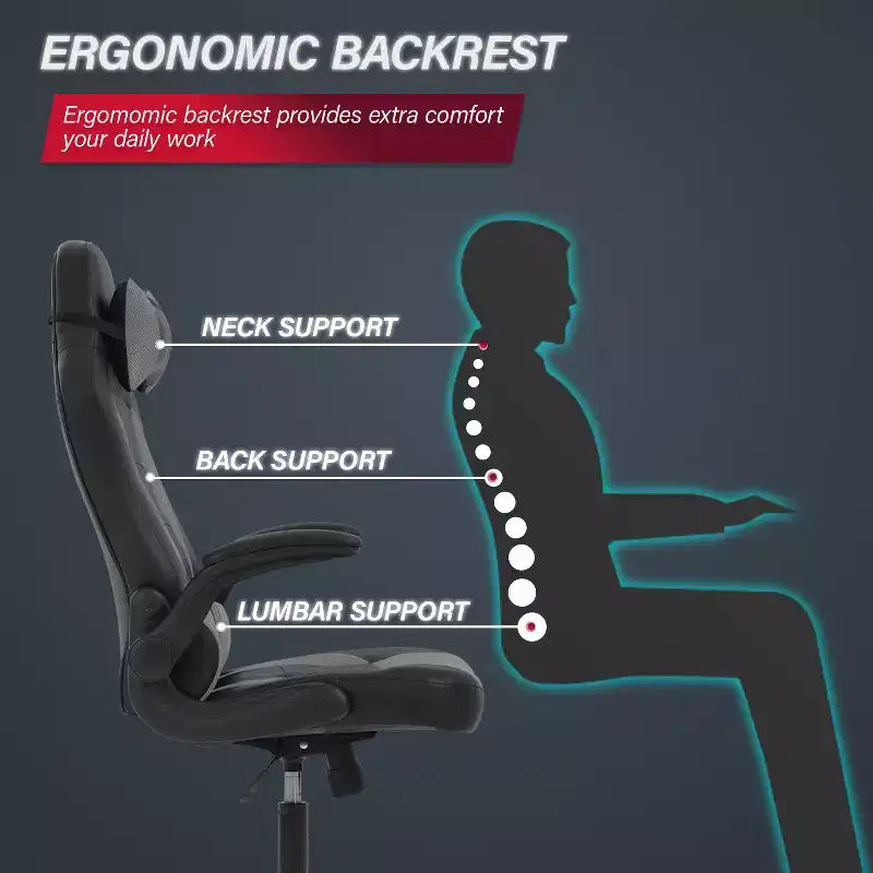 BestMassage Gaming Chair Computer Desk Chair with Lumbar Support Upholstery and Rolling Swivel Chair Base for PC Gaming and Executive Use