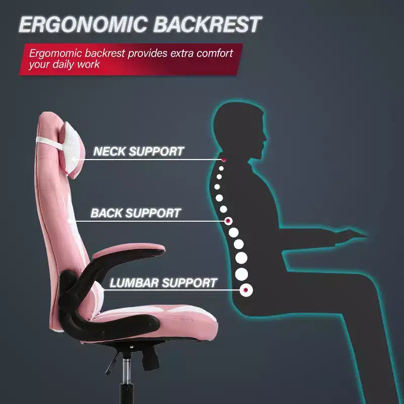 BestMassage Gaming Chair Computer Desk Chair with Lumbar Support Upholstery and Rolling Swivel Chair Base for PC Gaming and Executive Use