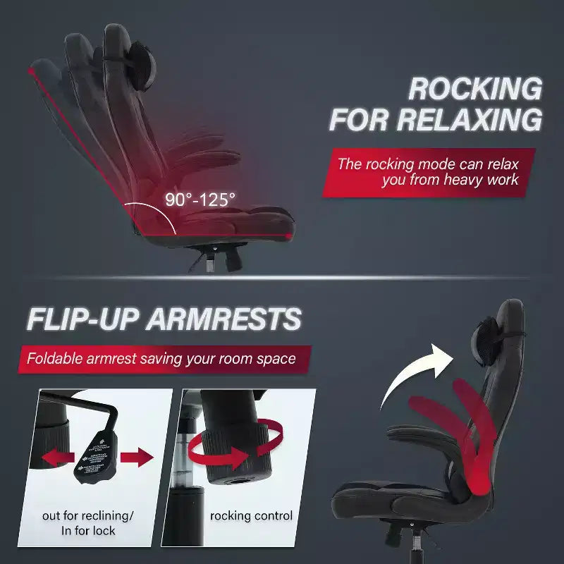 BestMassage Gaming Chair Computer Desk Chair with Lumbar Support Upholstery and Rolling Swivel Chair Base for PC Gaming and Executive Use