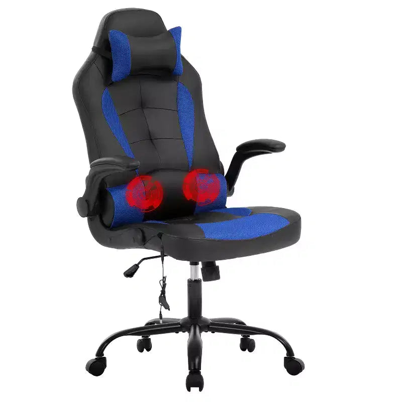 BestMassage Gaming Chair Computer Desk Chair with Lumbar Support Upholstery and Rolling Swivel Chair Base for PC Gaming and Executive Use