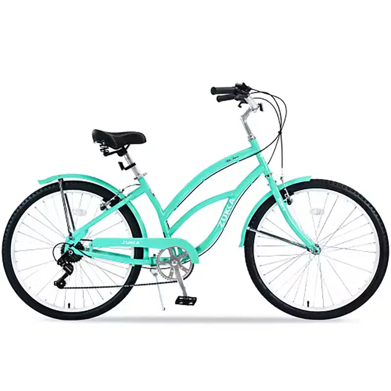 Vélo Cruiser 26 Pouces, 7 Vitesses Couleurs Multiples Vélo de Plage Homme Femme avec Freins V Avant et Arrière