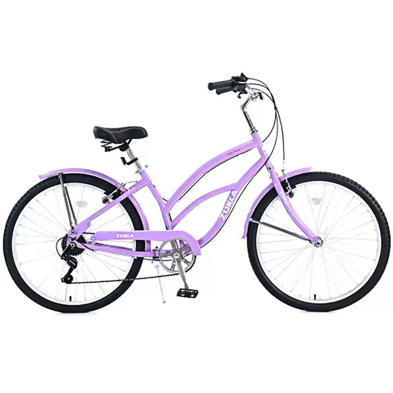 Vélo Cruiser 26 Pouces, 7 Vitesses Couleurs Multiples Vélo de Plage Homme Femme avec Freins V Avant et Arrière