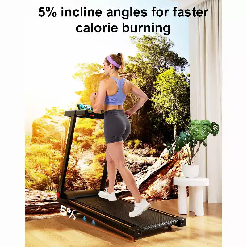 DeerRun A6 Plus Everyday Cardio Treadmill with 5% Incline, Adjustable Speed up to 7.5 MPH, 300 lbs