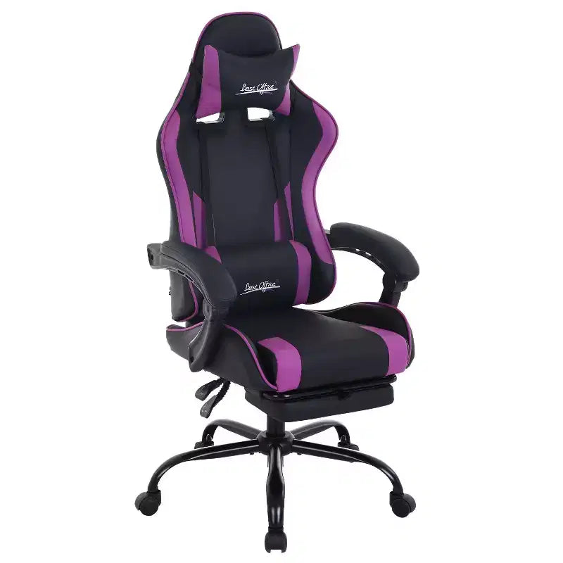 FDW Gaming Chair Racing Desk Chair with Footrest Lumbar Support Headrest Armrest Task Rolling Swivel Adjustable PC Gamer Chair