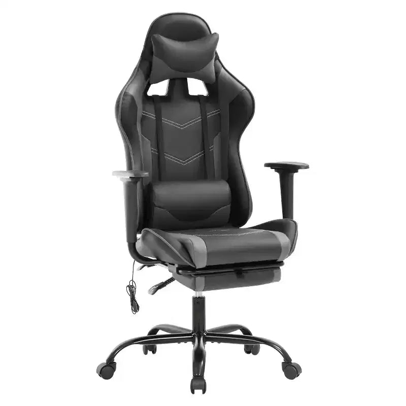 BestMassage Racing Gaming Chair Office Massage Chair with Massage Function Lumbar Support PU Leather for Adult