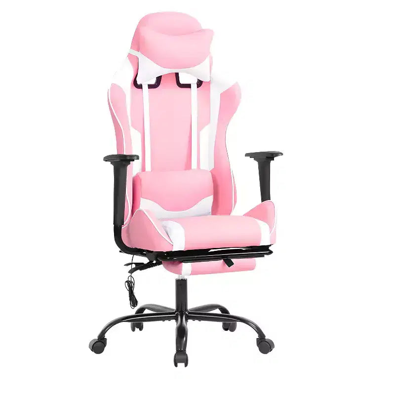 BestMassage Racing Gaming Chair Office Massage Chair with Massage Function Lumbar Support PU Leather for Adult