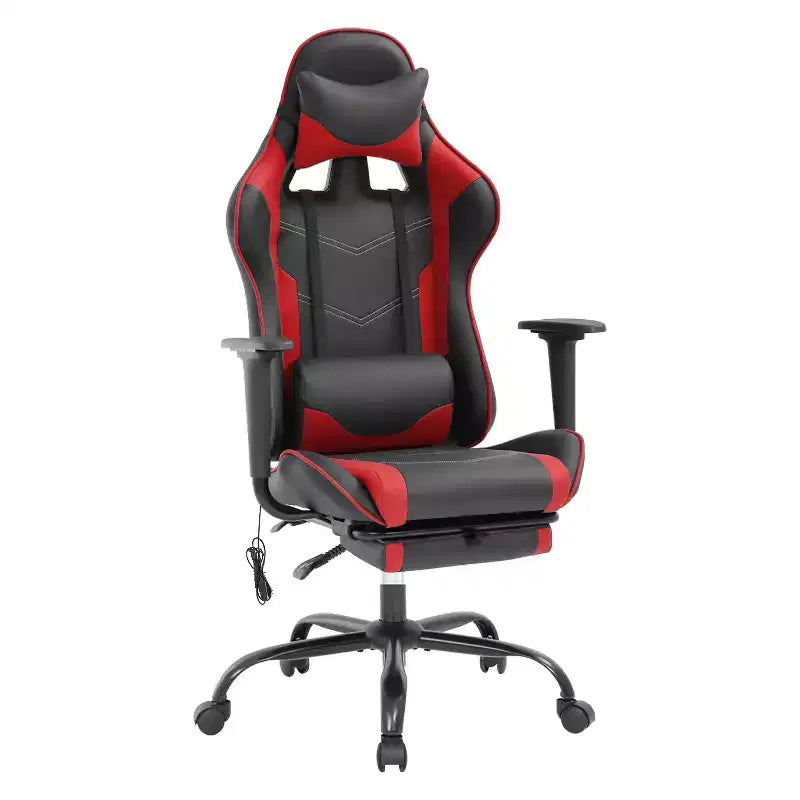 BestMassage Racing Gaming Chair Office Massage Chair with Massage Function Lumbar Support PU Leather for Adult