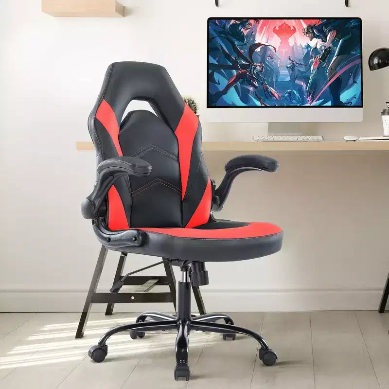 JIONJOY Ultimate Gaming Chair: Ergonomic, PU Leather, Executive Desk Chair with Flip-up Armrests