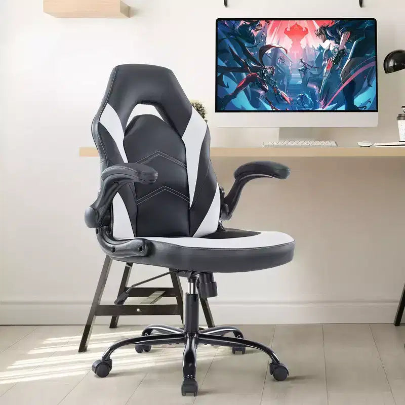 JIONJOY Ultimate Gaming Chair: Ergonomic, PU Leather, Executive Desk Chair with Flip-up Armrests