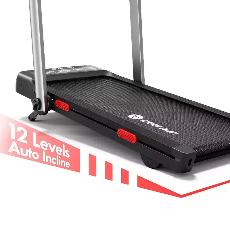 DeerRun Z10 Pro Smart 0.6-3.8 MPH 2 in 1 Foldable Treadmill 12% Auto Incline Walking Pad