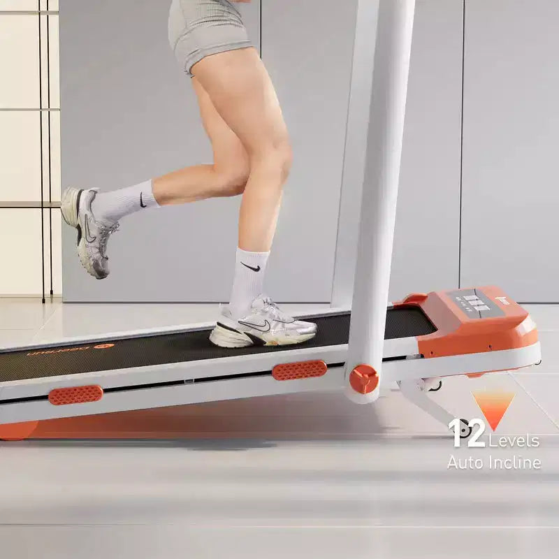 DeerRun Z10 Pro Smart 0.6-3.8 MPH 2 in 1 Foldable Treadmill 12% Auto Incline Walking Pad