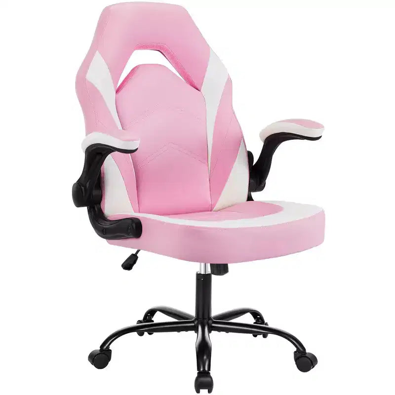 FIRNEWST Next - Level Gaming Comfort: PU Leather Ergonomic Chair with Adjustable Flip - up Armrests