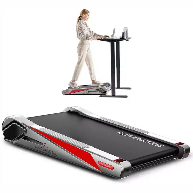 EGOFIT Walker Pro M1 - Gris froid, tapis de course sous le bureau, inclinaison de 5 %, écran LCD