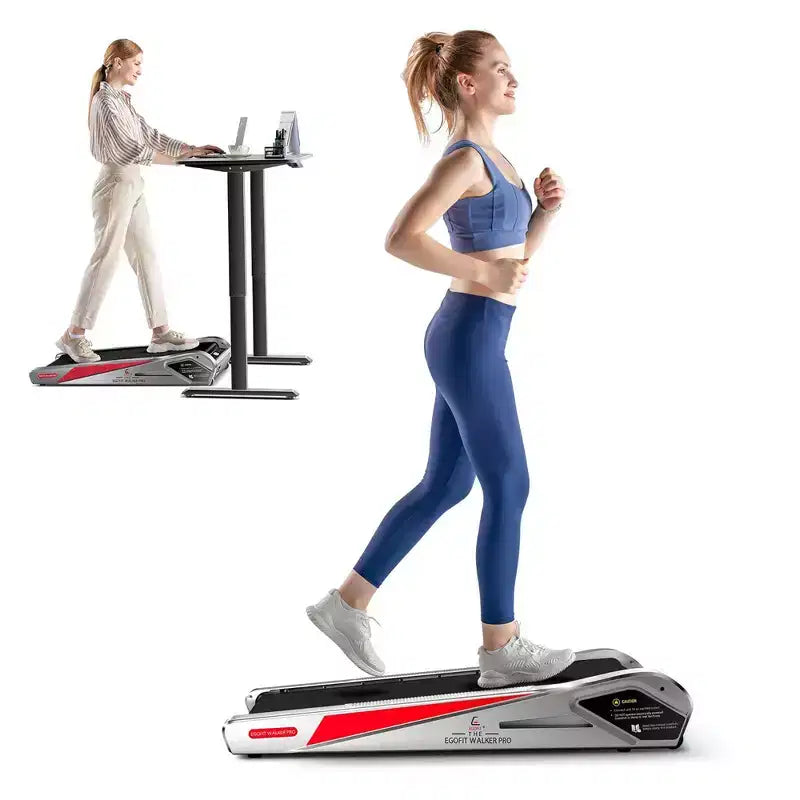 EGOFIT Walker Pro M1 - Gris froid, tapis de course sous le bureau, inclinaison de 5 %, écran LCD