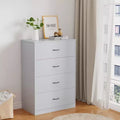 SUGIFT Dresser with 4 Drawers Small Wooden Dresser Vertical Storage Organizer for Bedroom