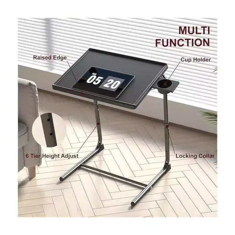 Adjustable TV Tray Table (2 Pack) - Folding table for bed & sofa with 6 height settings and 3 tilt angles