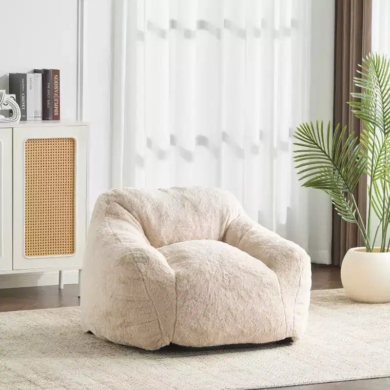 Christopher Knight Home Maegan Indoor Modern Cozy Faux Fur Bean Bag with Backrest
