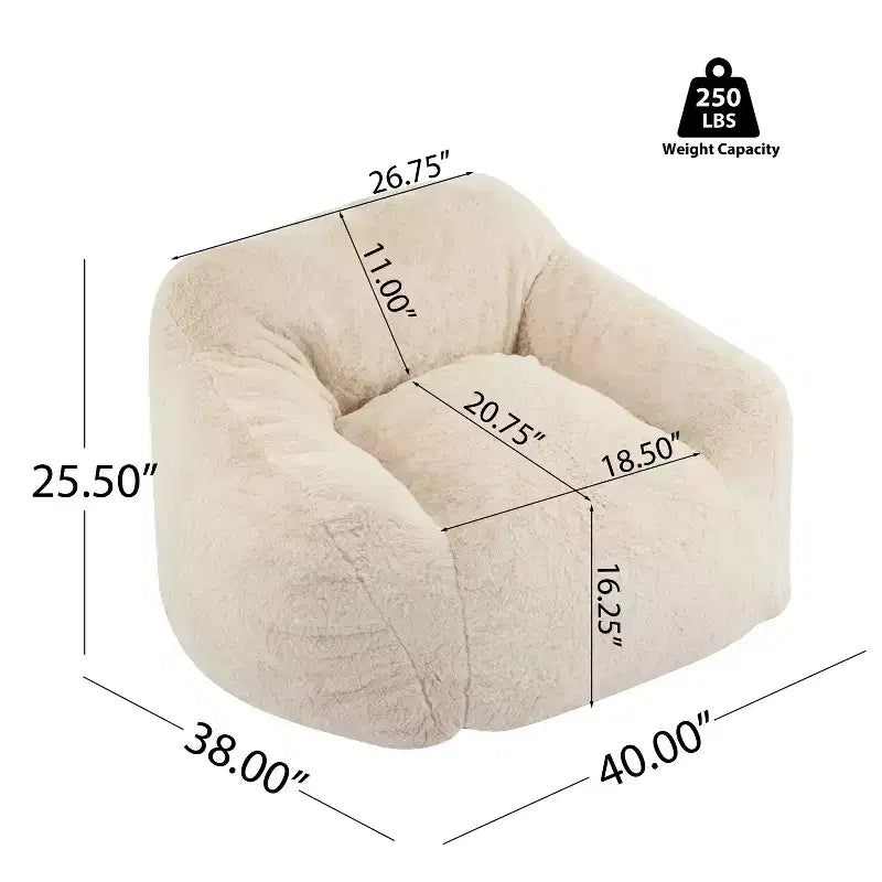 Christopher Knight Home Maegan Indoor Modern Cozy Faux Fur Bean Bag with Backrest