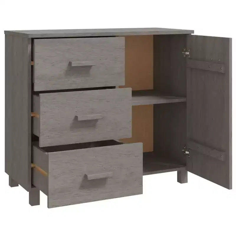 vidaXL Sideboard Buffet Cabinet with Storage for Kitchen HAMAR Solid Pinewood - Light Gray