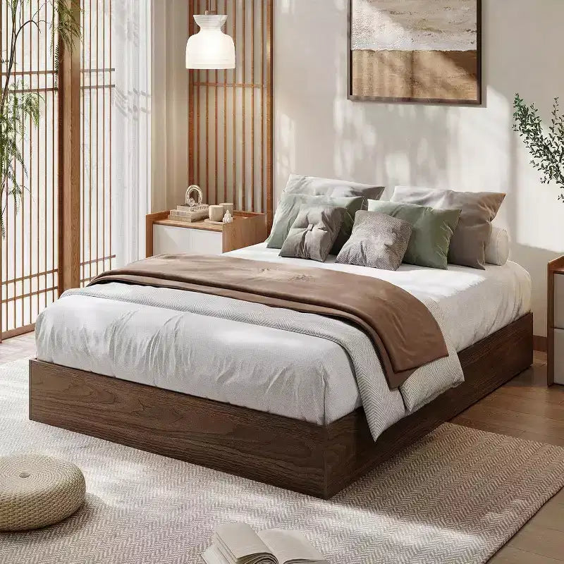Whizmax Wood Platform Bed Frame,Wooden Bed Frame Without Headboard, Wood Slat Support,No Box Spring Needed, Easy Assembly
