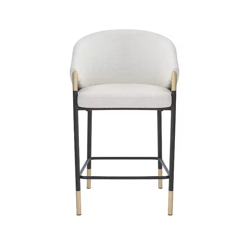 Christopher Knight Home Kalysta Modern Metal Upholstered Counter Stools with Curved Armrests (Set of 2)