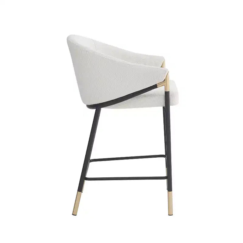 Christopher Knight Home Kalysta Modern Metal Upholstered Counter Stools with Curved Armrests (Set of 2)