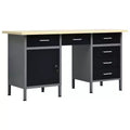vidaXL Workbench Black 63x23.6x33.5 Steel