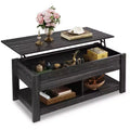 DEXYLLO Coffee Table, 47 Lift Top Coffee Table with Hidden Compartment and 2 Storage Shelves for Living Room