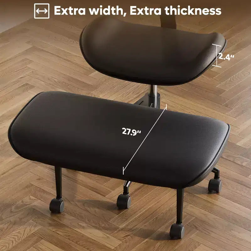 Pinmoco Chaise de bureau sans accoudoirs à pieds croisés, siège extra large, pivotant à 360°, chaise de bureau ergonomique pour la maison, le gaming et la méditation