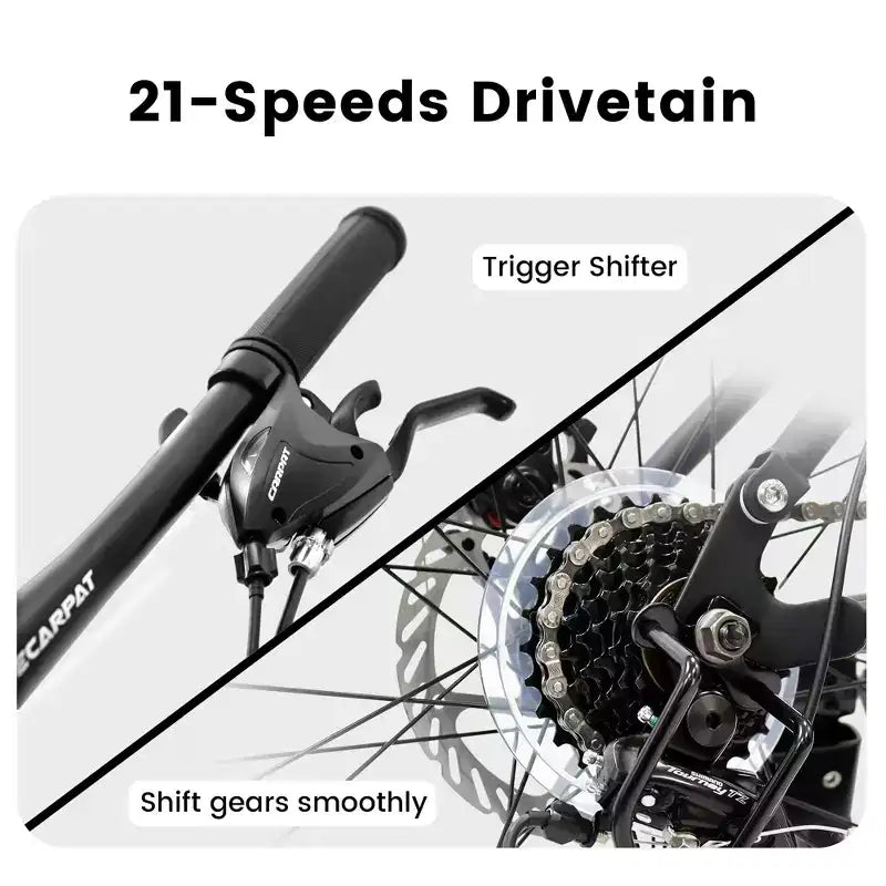 Sturdy Steel Frame for Adults, Commuting, Travel and Off-Road Cycling