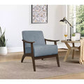 Okak Modern Accent Chair Contemporary Living Room Chair with Velvet Upholstered Walnut Finish Wood Armchair for Reading Room Bedroom
