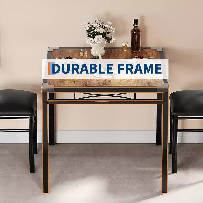 Dining Table Set , Kitchen Table with Upholstered Chairs, Wood Kitchen Dining Room Table Set with Corner Protector for Small Space, Apartment